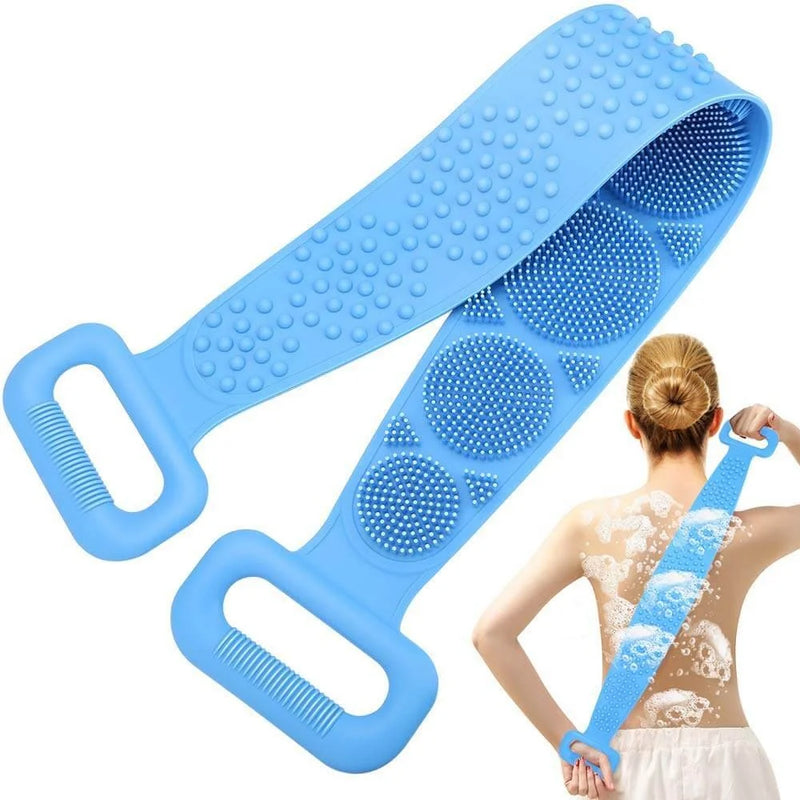 Massageador de silicone dupla face, cuidados com a pele, ideal para usar no banho - para uma limpeza eficaz e uma massagem relaxante na hora de seu banho