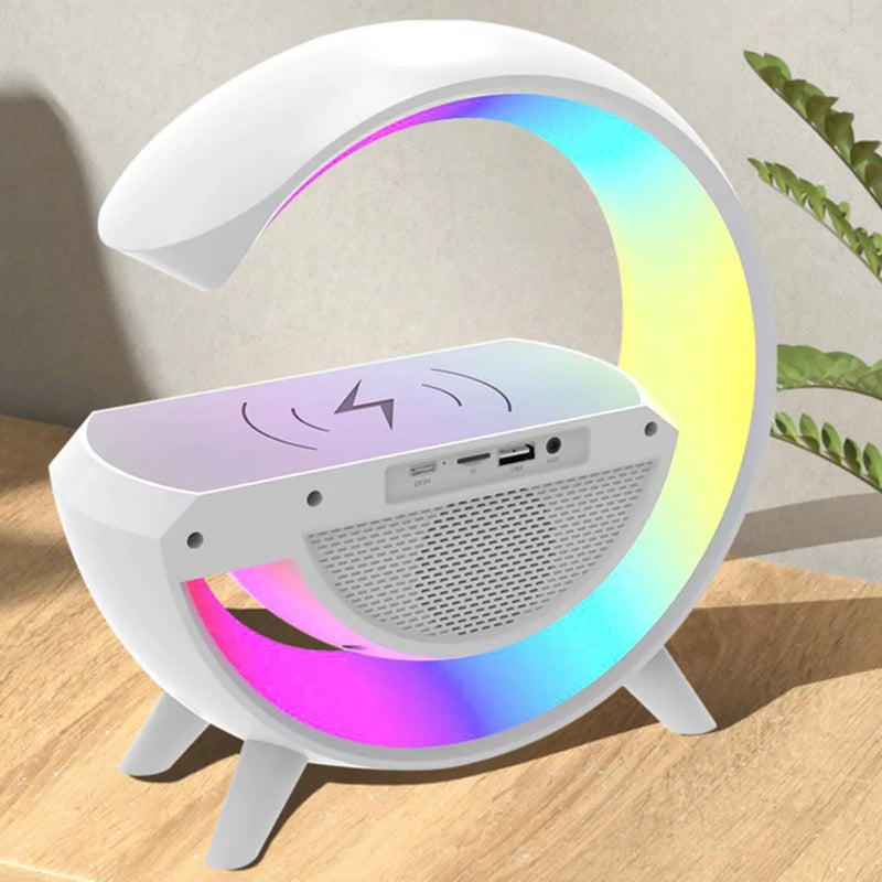 G-Speaker Smart Station, Bluetooth, Luminária e Carregador Sem Fio, Luz de Alarme RGB