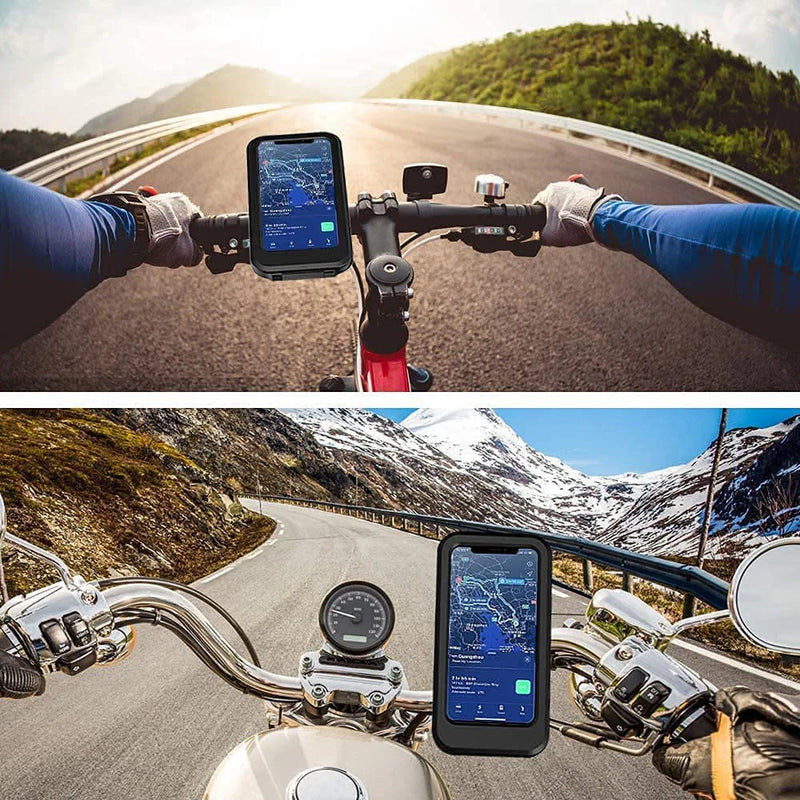 Bike Phone Holder Waterproof Motorcycle Phone Holder with TPU Touch Screen 360° Universal  Bicycle Mobile Mount for iPhone