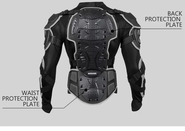 WOSAWE Men Motorcycle Jacket Armor Full Motorcycle Body Armor Racing Motocross Jacket Protective Armor Sports Protective Gear