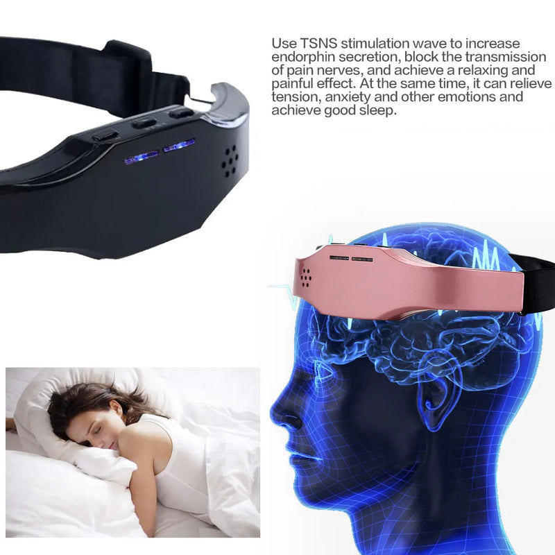 Wireless Help Sleep Head Massager Sleep Monitor Migraine Relief Sleep Aid Massager Insomnia Therapy Release Stress Sleeping Aid