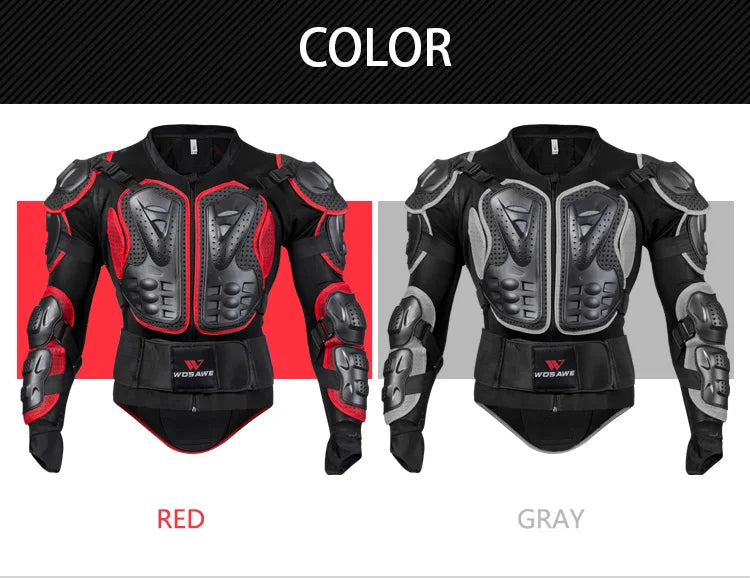 WOSAWE Men Motorcycle Jacket Armor Full Motorcycle Body Armor Racing Motocross Jacket Protective Armor Sports Protective Gear