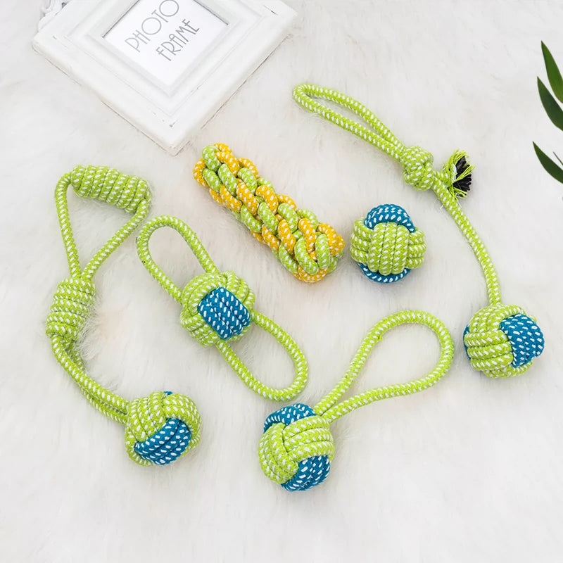 Dog Toy Bite-Resistant Cord Teether Knot Teddy Small, Medium and Large Dogs Golden Retriever Puppy Relieving Stuffy Toy Pet Supplies