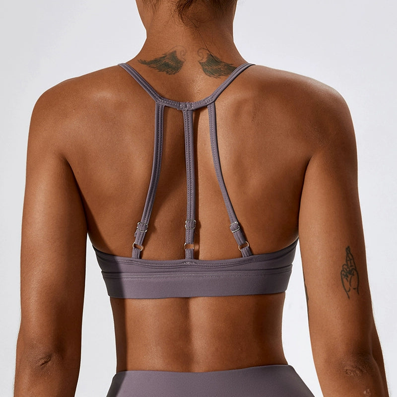 2023 New Tight Beauty Back Yoga Bra Quick-Drying Nude Feel Sports Underwear Running Fitness Yoga Vest Including Chest Pad