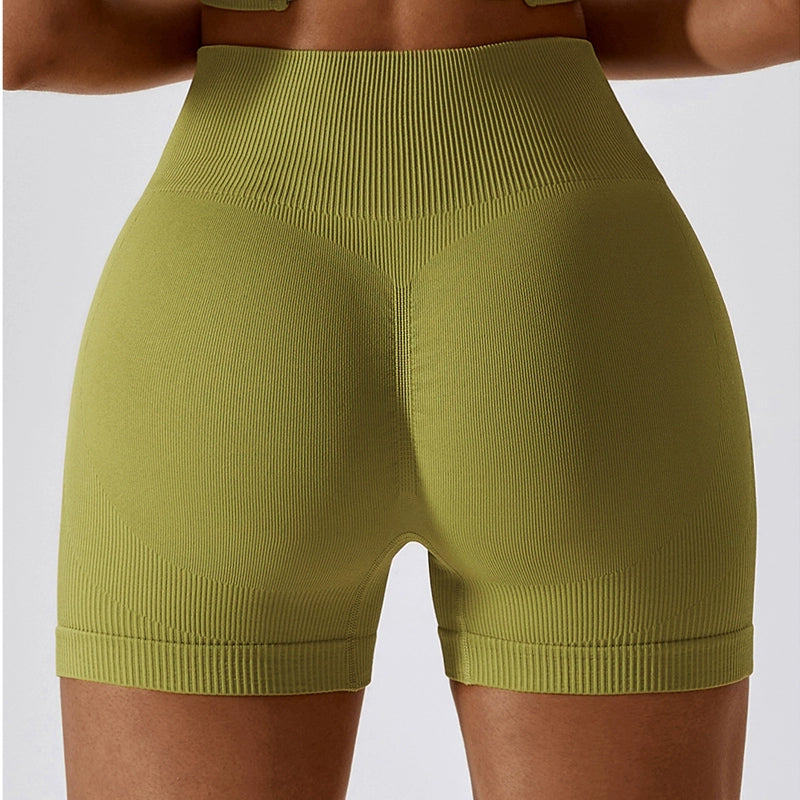 Summer Seamless Yoga Shorts Women's High Waist Hip Lifting Sport Shorts Outwear Running Training Fitness Tights Honey Hip