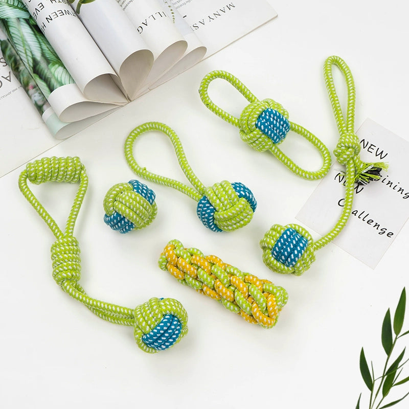 Dog Toy Bite-Resistant Cord Teether Knot Teddy Small, Medium and Large Dogs Golden Retriever Puppy Relieving Stuffy Toy Pet Supplies