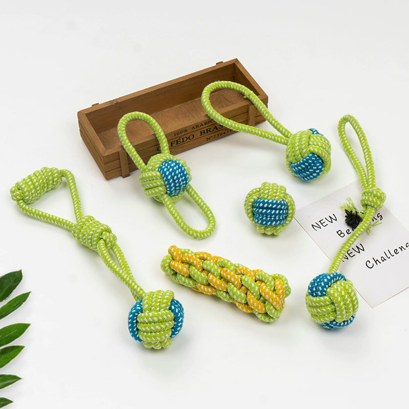 Dog Toy Bite-Resistant Cord Teether Knot Teddy Small, Medium and Large Dogs Golden Retriever Puppy Relieving Stuffy Toy Pet Supplies