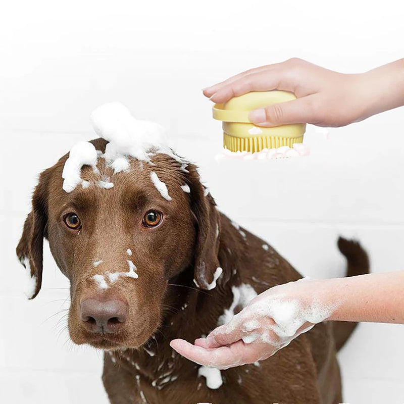 Escova Multifuncional para banho em Filhote de Cachorros e Gatos, Luva de massagem escova de macia de silicone