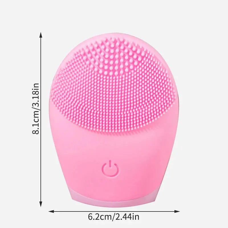 Electric Silicone Facial Cleanser Massager Ultrasonic Vibrator Skincare Massage Tool Beauty Machine Vibration Cleaning Of Pores