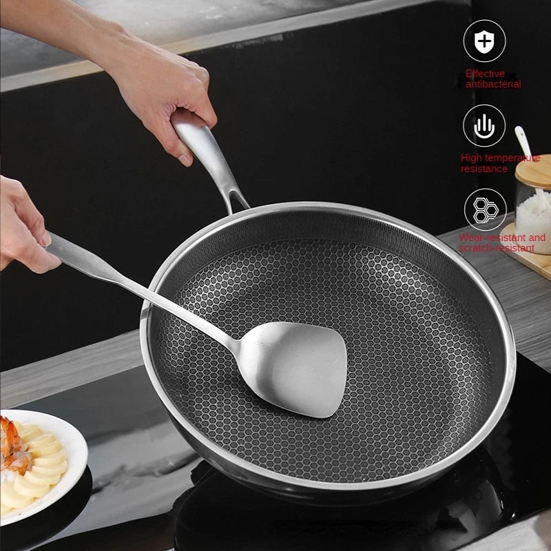 Frying Pan 316 Stainless Steel Honeycomb Cooking Non-stick Non-coated Full Screen Omelet Steak Pancake Cookware Kitchen