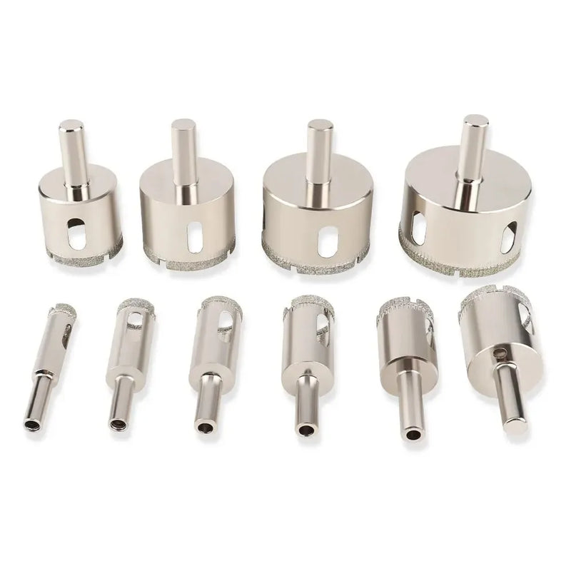 Glass Drill Plating Hole Opener 10 PCS 6-30MM Diamond Coated Positioning Reamer Drill Bit Set Saw Kit Tile Marble Ceramic Power