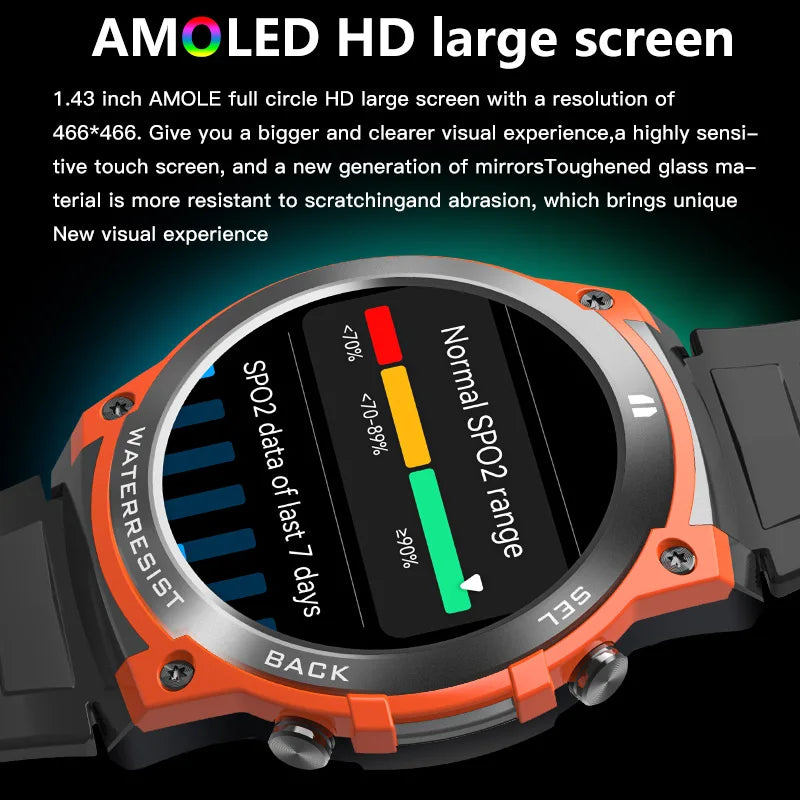 [2024 World Premiere]MASX Aurora one Smart Watch 1.43'' AMOLED Display Hi-Fi Phone Calls Military-grade Toughness for Men