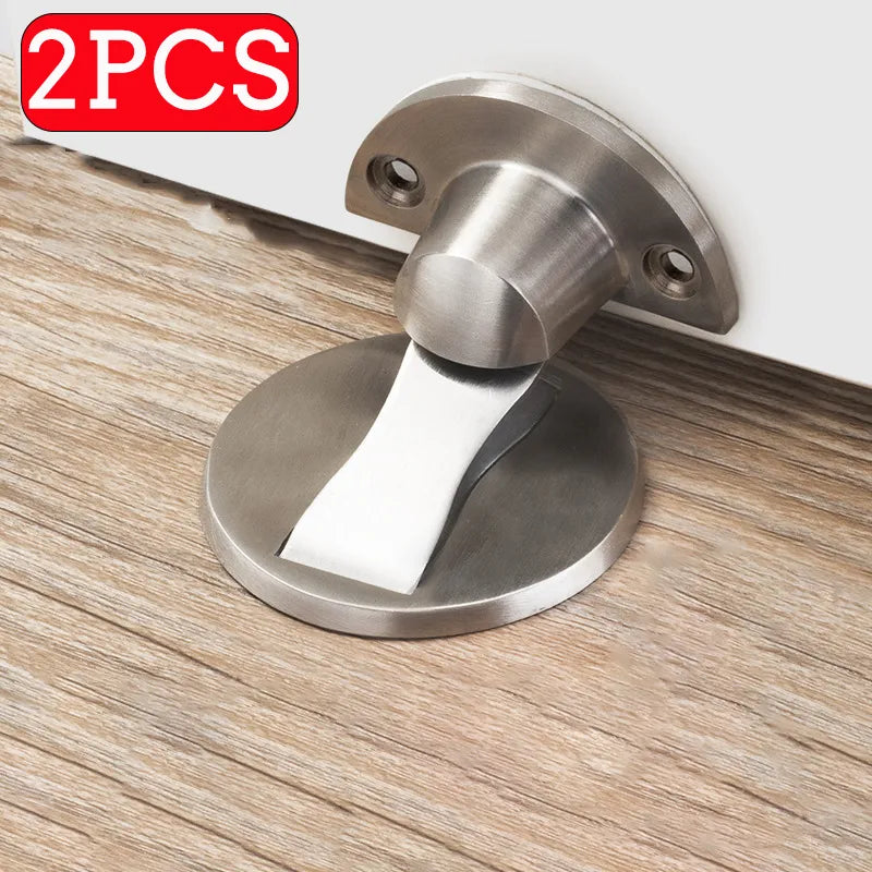 Punch Free Anti-collision Invisible Strong Magnetic Zinc alloy Door Stopper Door Holders Catch Floor Mounted Nail-free Door Stop