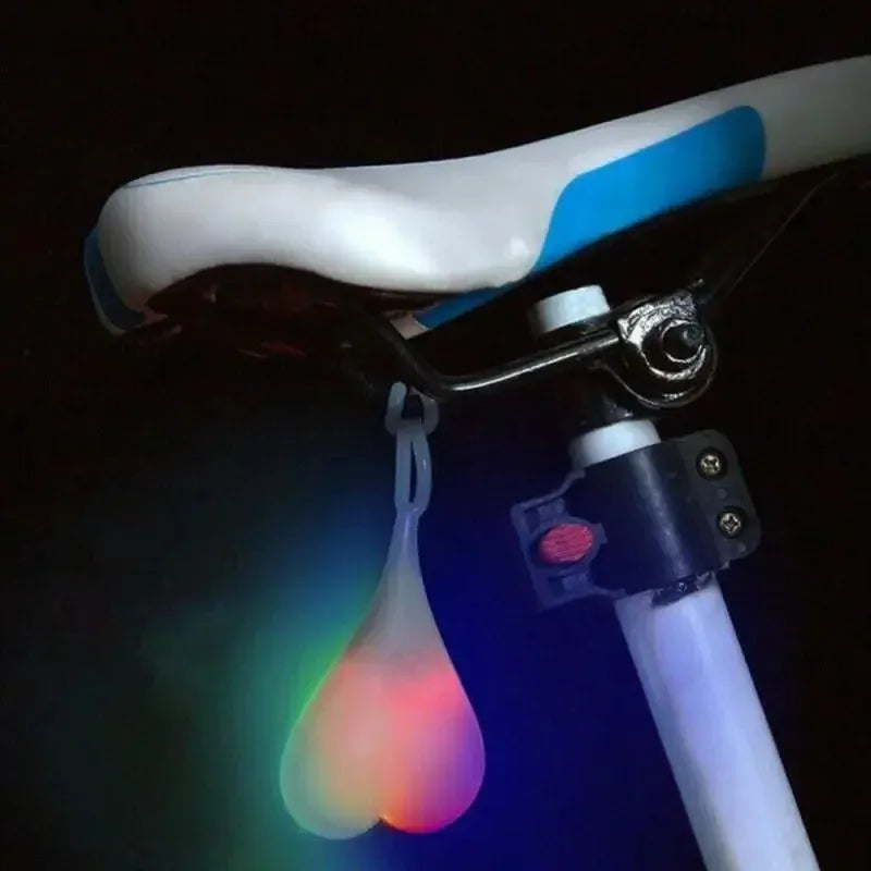 Silicone flexível levou lâmpada de advertência para bicicleta, volta e luz traseira, coração-como, ovo-como, decorativo, seguran