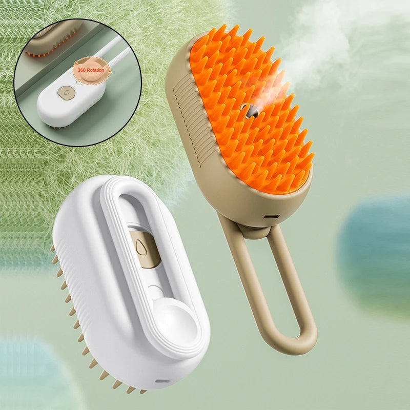 Portable Cat Steamy Brush Dog Massage Comb Electric Spray Cat Hair Brushes Retractable Handle Pet Hair Removal Grooming Brush