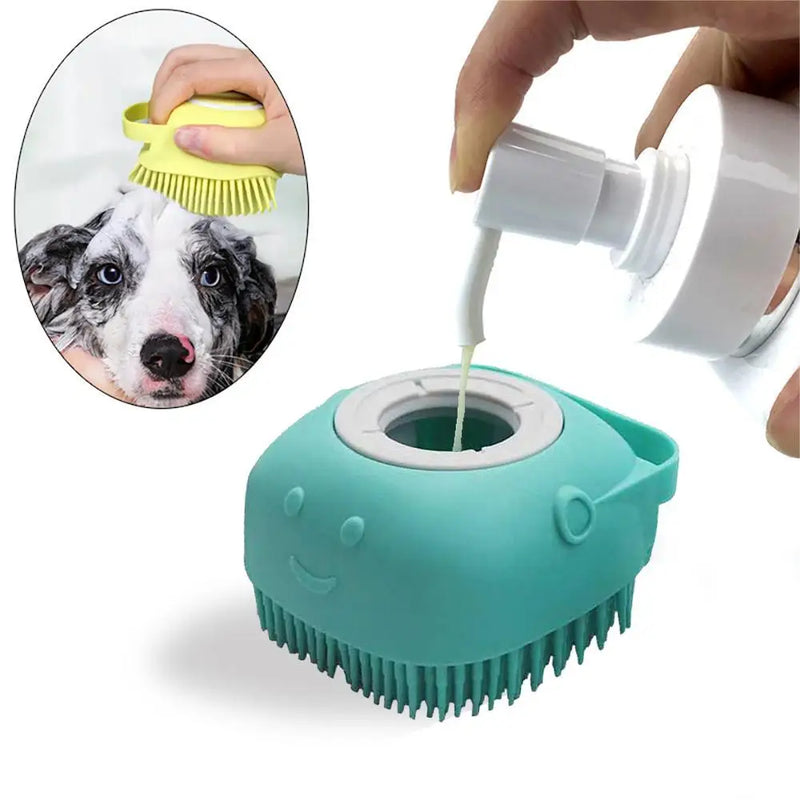 Escova Multifuncional para banho em Filhote de Cachorros e Gatos, Luva de massagem escova de macia de silicone