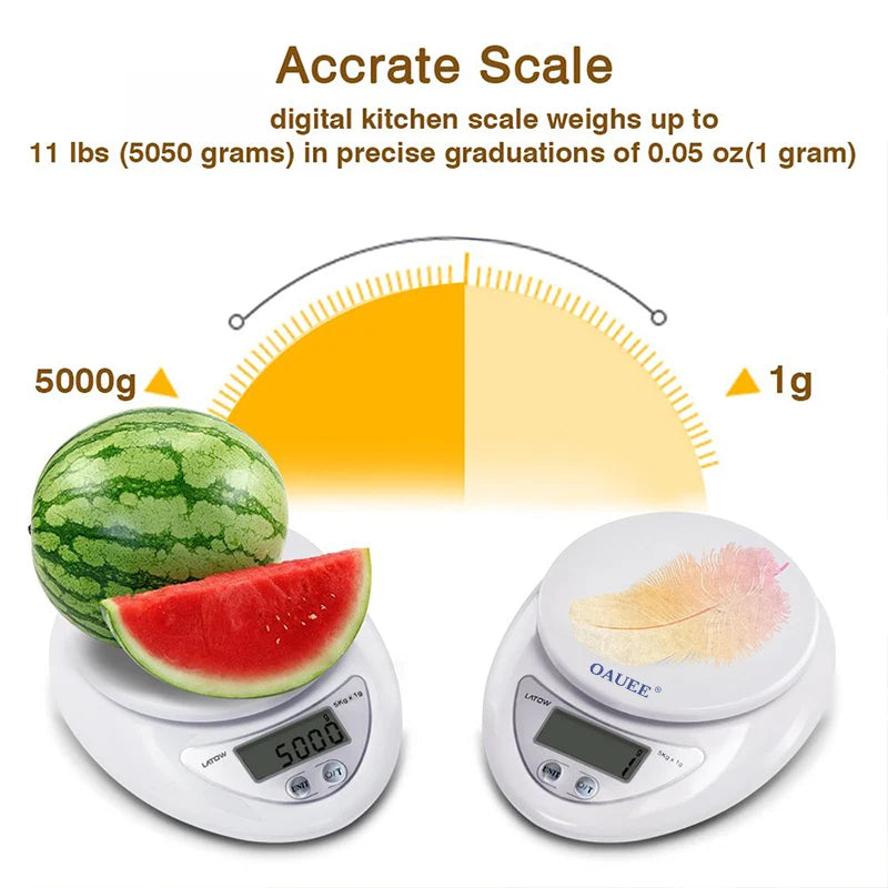 5kg/1g Portable Electronic Scale LED Electronic Scale Scale Food Balance Measurement Weight Kitchen LED Electronic Scale