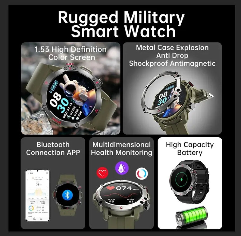 Smart Watches Men 1.53 S611 Electronic Smartwatch For Women Bluetooth Calls 100+Sports Watch Outdoors Waterproof Wristwatch Gift