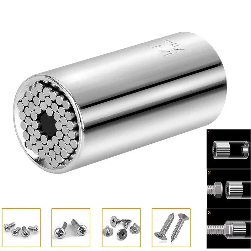 1PC 7-19mm Universal Socket Head Socket Wrench Multifunctional Universal Sleeve Hand Drill Magic Extension Rod Portable Tool Set