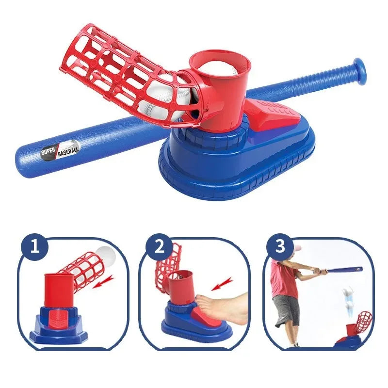 Automatic Baseball Ball Machine Set Toys For Children Baseball Pitching Launcher Sports Training Game Boy Girl Christmas Gift