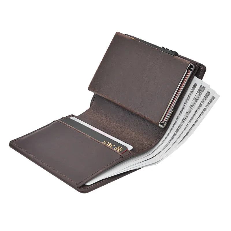 Man Smart Wallet Business Card Holder Hasp Rfid Wallet Aluminum Metal Credit Business Mini Card Wallet