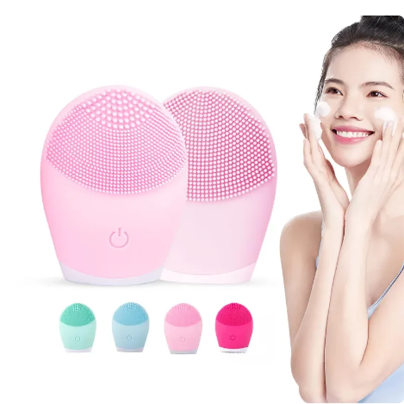 Electric Silicone Facial Cleanser Massager Ultrasonic Vibrator Skincare Massage Tool Beauty Machine Vibration Cleaning Of Pores